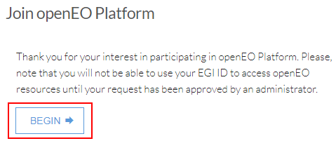 Join openEO Platform - Step 1